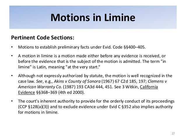 Selvin Pre Trial Motions