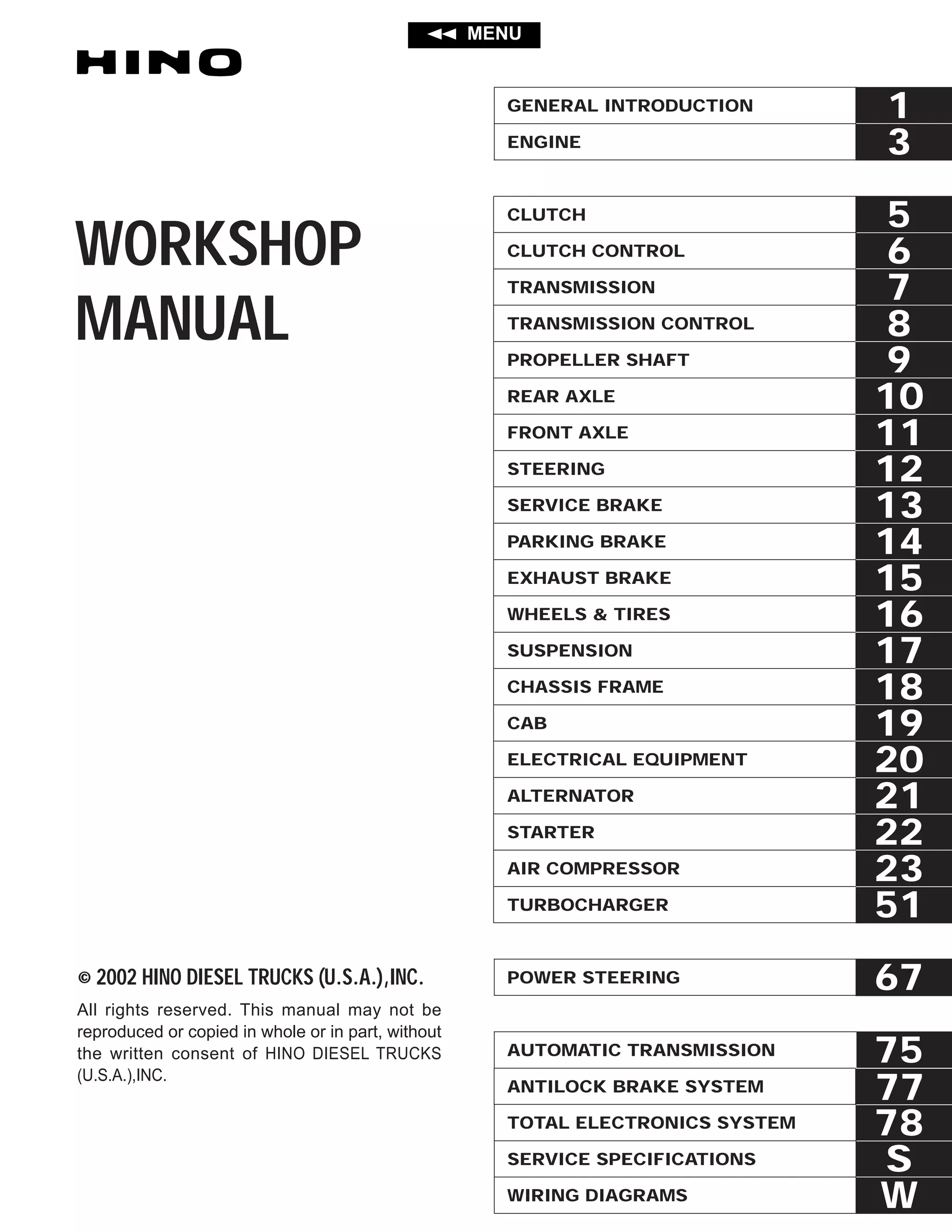 2002 hino fb series truck service repair manual