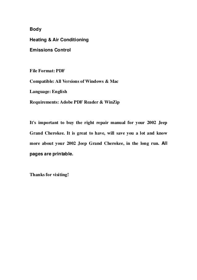 2002 jeep grand cherokee service repair manual download