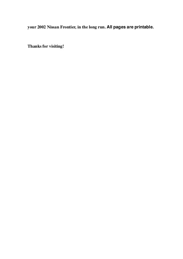 2002 Nissan Frontier - Owner s Manual (273 pages)