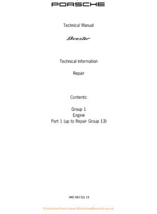 TechnicalManual
-~~.s:TLr
TechnicalInformation
Contents:
Group 1
Engine
Part 1 (up to Repair Group 13)
WKD483 521 19
www.WorkshopManuals.co.uk
Purchased from www.WorkshopManuals.co.uk
 