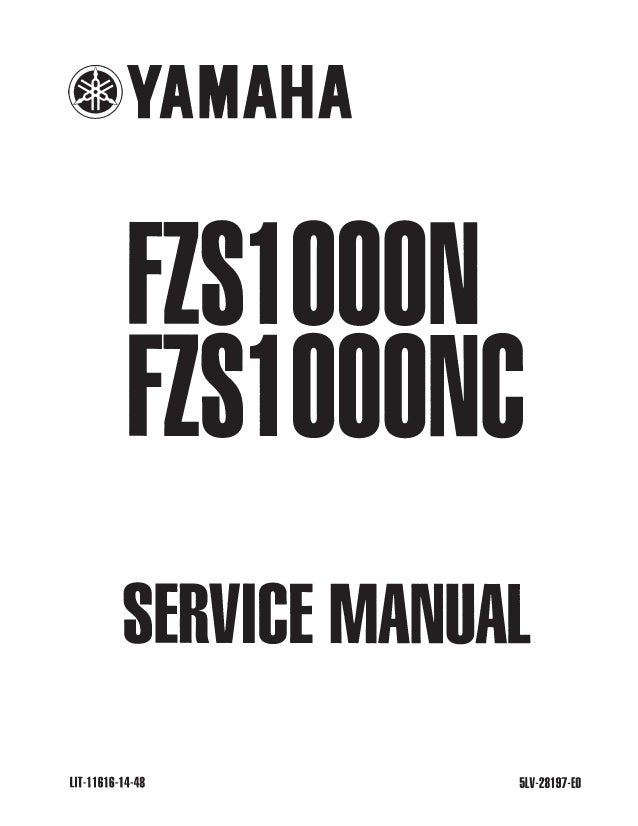 02 Yamaha Fzs1000 Service Repair Manual