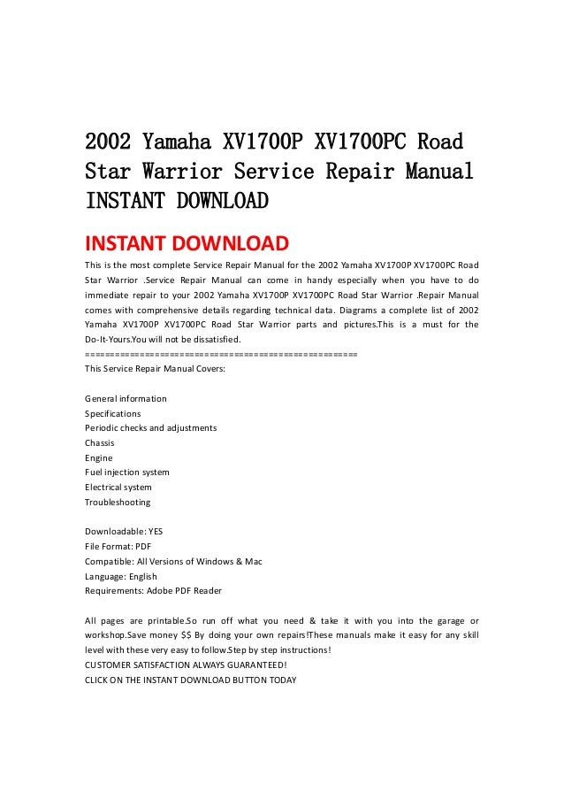 yamaha xv1700 warrior repair manual yamaha xv1700 warrior repair manual