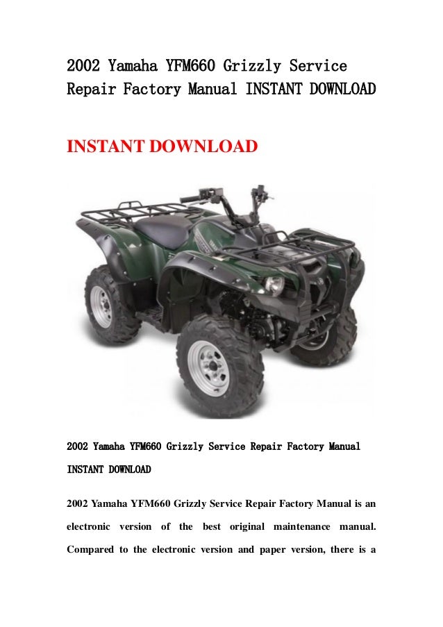 Yamaha Grizzly 550 Service Manual Pdf | Book DB