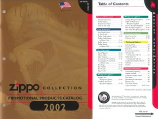 2002 Zippo collection promotional products catalog