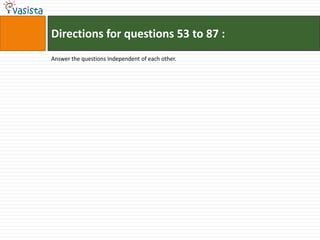 Directions for questions 53 to 87 :
Answer the questions Independent of each other.
 