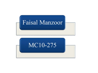 Faisal Manzoor
MC10-275
 