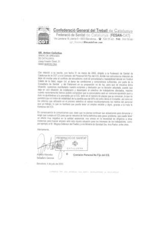 2003.07.04 CGTFESANCAT REGISTRE - AL SINDIC DE GREUGES CAT NOFIJOS