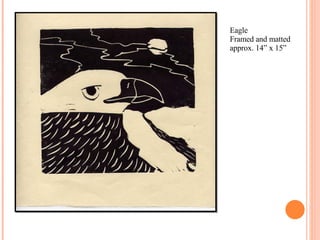 Eagle Framed and matted approx. 14” x 15” 