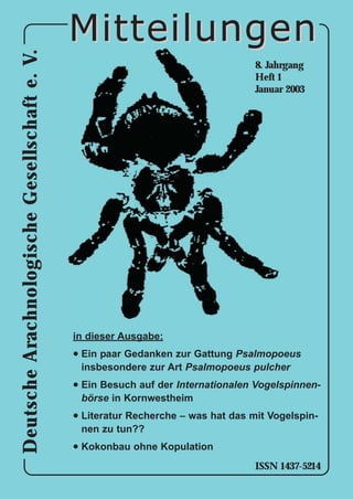 Deutsche Arachnologische Gesellschaft e. V.   Mitteilungen
                                                               ...