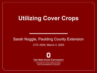 Utilizing Cover Crops
Sarah Noggle, Paulding County Extension
CTC 2020, March 3, 2020
 