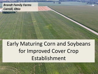 Brandt Family Farms
Carroll, Ohio
Early Maturing Corn and Soybeans
for Improved Cover Crop
Establishment
 