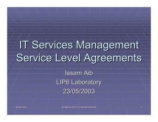 2003.05.23.Dnac Tozeur.Aib.It Services Management Sla