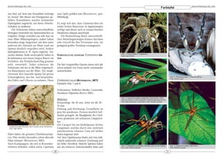 DeArGe Mitteilungen 8(6), 2003                                                                                                                                                                                 DeArGe Mitteilungen 8(6), 2003
                                                                                                                                                                    Farbtafel
nen Stiel, auf dem eine Kunstblüte befestigt                  zum Opfer gefallen sein (WASSERTHAL, pers.
ist, herauf. Mit diesen mit Honigwasser ge-                   Mitteilung).
füllten Kunstblüten wurden Schwärmer
(Sphingidae) angelockt, um deren Abwehr-                      Es zeigt sich also, dass Cupiennius über ein
verhalten zu studieren.                                       relativ breites Repertoire an Jagdstrategien
     Die Schwärmer haben unterschiedliche                     verfügt und dieses auch in entsprechenden
Strategien entwickelt um Spinnenattacken zu                   Situationen adäquat ausschöpft.
entgehen. Einige verweilen nur sehr kurz an                       Die Beobachtung dieser unterschiedli-
einer Blüte (Blütenspringen), andere haben                    chen Beutefangstrategien können durchaus
besonders lange Saugrüssel, mit dem unter                     sehr reizvoll für den Terrarianer sein, ein
anderem der Abstand zur Blüte (und zur                        genügend großes Terrarium vorausgesetzt.
Spinne) deutlich vergrößert wird. Andere
Sphingidenarten (z. B. Agrius cingulatus, Neo-
                                                                                                                Abb. 1: Ancylometes cf. bogotensis
cocytius cluentius, beide neotropisch) haben in               VORSTELLUNG      EINIGER    CUPIENNIUS -A R -     Foto: Ingo Wendt
Kombination mit einem langen Rüssel ein                       TEN
Verhalten, das Pendelschwirrflug genannt
wird, entwickelt. Dabei schwirren die                         Die hier vorgestellten Spezies lassen sich alle
Schwärmer mit der in die Blüte eingetauch-                    schon anhand von Fotos leicht voneinander
ten Rüsselspitze um die Blüte. Die mögli-                     unterscheiden.
cherweise dort lauernde Spinne hat grosse
Schwierigkeiten, den hin- und herpendeln-                                                                                                                                          Abb. 4: Phoneutria spec. in Abwehrhaltung
                                                                                                                                                                                   Foto: André Leetz
den Falter »auf's Korn« zu nehmen. Diese                      CUPIENNIUS SALEI (KEYSERLING, 1877)
                                                              Farbtafel Abb. 7 und 8

                                                              Vorkommen: Südliches Mexiko, Guatemala,
                                                              Honduras, Hipaniola (BARTH 2001).
                                                                                                                Abb. 2: Cupiennius getazi, gelbgraue Farbvariante, Weib-
                                                              Weibchen                                          chen mit Kokon in einer Bromelie, Tieflandregenwald bei Pu-
                                                              Körperlänge: bis 45 mm, meist um die 30 -         erto Viejo/ Sarapiquí, Costa Rica. Foto: Witold Lapinski

                                                              35 mm
                                                              Färbung und Zeichnung: Grundfarbe ist
                                                              grau bis graubraun, Femora deutlich hell-
                                                              dunkel geringelt, die Basalglieder der Cheli-
                                                              zeren graubraun mit schwarzen Längsstrei-
                                                              fen.
                                                              Der Carapax hat ein dunkelgraues breites
 Cupiennius salei, Nymphe beim Fressen eines Heimchens
 Foto: Ingo Wendt                                             Längsband, welches durch eine mehrfach
                                                              unterbrochene schwarze Linie auf beiden
Falter haben die grössten Überlebenschan-                     Seiten begrenzt wird.
cen. Hier werden besonders schon alternde                     Auf dem Opisthosoma findet sich eine indi-
Falter erbeutet. (WASSERTHAL 2001).                           viduell variierende schwarze Zeichnung und
Auch Kaulquappen, die sich in Bromelien-                      ein heller Herzfleck. Manche Spinnen haben
                                                                                                                Abb. 3: Cupiennius coccineus, Pärchen kurz vor der Kopula-         Abb. 5: Cupiennius getazi, Männchen.
trichtern befinden, sollen schon Cupiennius                   auf der hinteren Abdomenhälfte links und          tion. Foto: Witold Lapinski                                        Foto: Witold Lapinski

                                                         20                                                                                                                   21
 