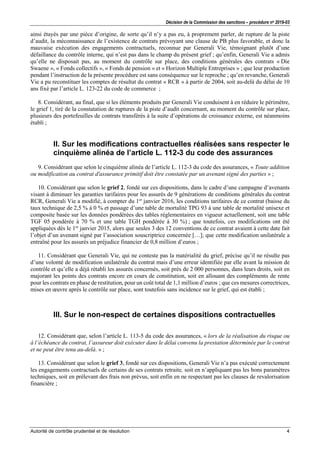 Sanction de l'ACPR contre Generali Vie | PDF