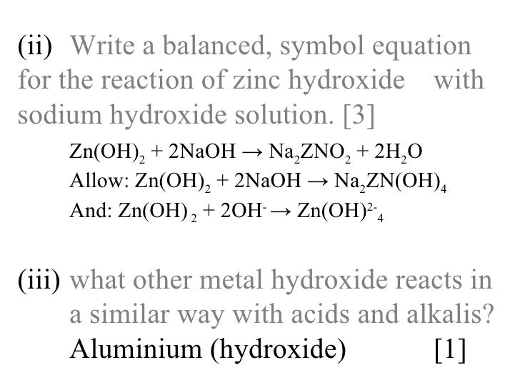 What is the name for the compound Zn(OH)2?