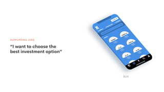 SUPPORTING JOBS
“I want to choose the
best investment option”
BUX
 
