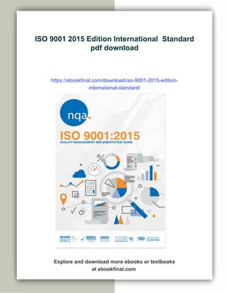 Basic Standard Iso ISO 9001 2015 Edition International Standard | PDF