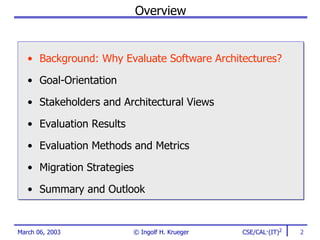 Evaluating Software Architectures