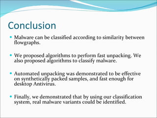 Malware Classification Using Structured Control Flow | PPT