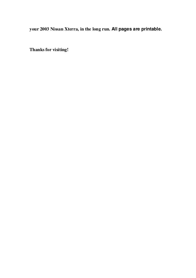 2000 Nissan Xterra Owners Manual Download 2000 Nissan Xterra Owners Manual Download