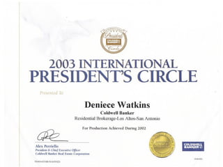 2003 Presidents Circle