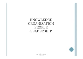 KNOWLEDGE
ORGANISATION
   PEOPLE
 LEADERSHIP
 