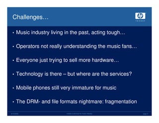 Mobile Monday - HP mobilizing Music