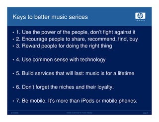 Mobile Monday - HP mobilizing Music