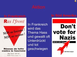 Aktion In Frankreich In Süd Amerika In Frankreich wird das Thema Hass und gewallt oft Unterdrückt und tot  geschwiegen 