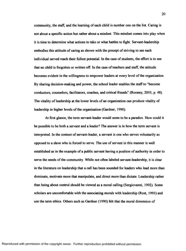 Phd thesis servant leadership