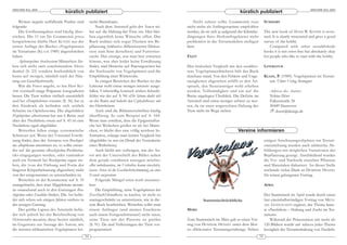 ARACHNE 9(3), 2004                                                                                                                                                                            ARACHNE 9(3), 2004
                                   kürzlich publiziert                                                                                       kürzlich publiziert
    Weitere negativ auffallende Punkte sind             nerlei Brennhaare.                                       Nicht zuletzt sollte Grammostola rosea          SUMMARY
folgende:                                                   Nach dem Artenteil geht der Autor nä-            nicht mehr als Anfängerspinne empfohlen
    Die Größenangaben sind häufig über-                 her auf die Haltung der Tiere ein. Hier blei-        werden, da sie sich ja aufgrund der Klimabe-        The new book of HANS W. KOTHE is revie-
trieben. Die 11 cm für Grammostola grossa               ben eigentlich keine Wünsche offen. Das              dingungen ihres Herkunftsgebietes nicht             wed. It is clearly structured and gives a good
bei spielsweise dürfte Herr KOTHE aus der               Buch widmet sich sogar Themen wie Be -               problemlos in das Terrarienleben einfügen           survey of the hobby.
ersten Auflage des Buches »Vogelspinnen                 pflanzung (inklusive differenzierter Diskus-         lässt.                                                  Compared with other »established«
im Terrarium« (KLAAS 1989) abgeschrieben                sion zum Sinn derselben) und Futtertier-                                                                 books it is not error-free but absolutely okay
haben.                                                  zucht. Das einzige, was man hier erwarten            FAZIT                                               for people who like to start with the hobby.
    Aphonopelma bicoloratum-Männchen fär-               könnte, was aber leider keine Erwähnung
ben sich nicht »mit zunehmendem Alter«                  findet, sind Hinweise auf Paarungszeiten bei         Den kritischen Vergleich mit den »etablier-         LITERATUR
dun kel (S. 23) sondern buchstäblich von                der Nachzucht von Vogelspinnen und die               ten« Vogelspinnenbüchern hält das Buch
heute auf morgen, nämlich nach der Häu-                 Empfehlung einer Winterruhe.                         durchaus stand. Von den Fehlern und Unge-           KLAAS, P. (1989): Vogelspinnen im Terrari-
tung zur Geschlechtsreife.                                  In einigen Bereichen des Buches ist das          nauigkeiten abgesehen erfüllt es den An -             um. Ulmer Verlag, Stuttgart
    Was die Fotos angeht, so hat Herr KO-               Lektorat wohl etwas weniger intensiv ausge-          spruch, den Neueinsteiger wohl erheben
THE eventuell einige Präparate fotografieren            fallen. Unfreiwillig komisch wirken Schreib-         werden: Vollständigkeit und ein auf die                Adresse des Autors:
lassen. Die Tiere wirken vielfach unnatürlich           fehler wie der auf S. 94: »Die Spinne duckt sich     Breite angelegter Überblick. Die Defizite im           Tobias Dörr
und bei »Pamphobeteus ornatus« (S. 36) hat es           an den Boden und bedeckt den Cephalothorax mit       Artenteil sind etwas weniger schwer zu wer-            Falkenstraße 24
den Eindruck als befinden sich seitlich                 den Hinterbeinen«.                                   ten, da sie einer artgerechten Haltung der             30449 Hannover
Schnitte im Opisthosoma. Die abgebildete                    Auch sind die Bildunterschriften häufig          Tiere nicht im Wege stehen.                               doerr@dearge.de
Haplopelma albostriatum hat nur 6 Beine und             überflüssig. So zum Beispiel auf S. 104.
über der Poecilotheria ornata auf S. 43 ist eine        Wenn man erwähnt, dass die Epigastralfur-
Poecilotheria regalis abgebildet.                       che bei Weibchen größer ist als bei Männ-
    Weiterhin fallen einige systematische               chen, so bleibt dies eine völlig wertlose In-                                       Vereine informieren
Schnitzer auf. Wenn der Umstand Erwäh-                  formation, solange man keinen Vergleich hat
nung findet, dass der Artstatus von Brachypel-          (abgebildet ist nur ein Detail der Ventralseite                                                          einigen Anschauungsobjekten zur Terrari-
ma albopilosum umstritten ist, so sollte entwe-         eines Weibchens).                                                                                        eneinrichtung wurden auch zahlreiche Ab-
der auf die gesamte »Brachypelma-Problema-                  Auch bleibt mir verborgen, was der Au-                                                               bildungen mit möglichen Variationen der
tik« eingegangen werden, oder zumindest                 tor mit der Unterschrift des Bildes neben                                                                Bepflanzung gezeigt. Anschließend wurden
auch ein Vermerk bei Brachypelma vagans ste-            dem gerade erwähnten aussagen möchte:                                                                    die Vor- und Nachteile einzelner Pflanzen
hen, die (von der Färbung und Form der                  »Bei unbekannten, im Verhalten kaum einschätz-                                                           und Materialen diskutiert. An dieser Stelle
längeren Körperbehaarung abgesehen) nicht               baren Arten ist die Geschlechtsbestimmung an einer                                                       nochmals vielen Dank an DOMINIK HENSEL
von der erstgenannten zu unterscheiden ist.             Exuvie anzuraten«.                                                                                       für seinen gelungenen Vortrag.
    Weiterhin ist der Kommentar auf S. 35                   Folgende Mängel seien noch anzumer-
unangebracht, dass man Megaphobema mesome-              ken:                                                                                                     APRIL
las »manchmal auch in den Gattungen Bra-                    Die Empfehlung, seine Vogelspinnen bei
chypelma oder Euathlus findet«. Die Art befin-          Zoo(fach?)händlern zu kaufen, ist nicht so                                                               Der Stammtisch im April wurde durch einen
det sich schon seit einigen Jahren »sicher« in          uneingeschränkt zu unterstützen, wie in die-                  Stammtischrückblicke                       fast eineinhalbstündigen Vortrag von MICH-
der jetzigen Gattung.                                   sem Buch beschrieben. Weiterhin sollte man                                                               AEL GODUSCHEIT ergänzt, das Thema laute-
    Der größte Lapsus des Artenteils befin-             einem Anfänger (und meines Erachtens                 MÄRZ                                                te »Poecilotheria – Haltung und Zucht im Ter-
det sich jedoch bei der Beschreibung von                auch einem Fortgeschrittenen!) nicht raten,                                                              rarium«.
Heteroscodra maculata; diese besitzt nämlich,           seine Tiere mit der Pinzette zu greifen              Zum Stammtisch im März gab es einen Vor-                Während der Präsentation mit mehr als
im Gegensatz zur Aussage des Autors, wie                (S. 91). Da sind Verletzungen der Tiere vor-         trag von DOMINIK HENSEL unter dem Mot-              120 Bildern wurde auf nahezu jedes Thema
die meisten afrikanischen Vogelspinnen kei-             programmiert.                                        to: »Dekorative Terrariengestaltung«. Neben         bezüglich der Terrarienhaltung von Poecilothe-
                                                   34                                                                                                       35
 