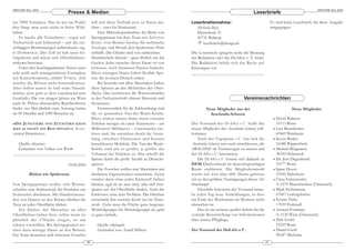 ARACHNE 9(4), 2004                                                                                                                                                                        ARACHNE 9(4), 2004
                                  Presse & Medien                                                                                               Leserbriefe
net 5000 Varianten. Das ist wie ein Pudel,            will sich diese Technik jetzt zu Nutze ma-        Leserbriefannahme:                                     Es sind keine Leserbriefe für diese Ausgabe
den fängt man auch nicht in freier Wild-              chen – etwa für Notizzettel.                        Michaela Biese                                       eingegangen.
bahn«.                                                    Eine Mikroskopaufnahme der Beine von            Düsterbeck 51
    Er mache alle Teilnehmer – sogar auf              Springspinnen hat dem Team um ANTONIA               45731 Waltrop
Tschechisch und Italienisch – auf die ein-            KESEL vom Bremer Institut für technische               leserbriefe@dearge.de
schlägigen Bestimmungen aufmerksam, sag-              Zoologie und Bionik den Spiderman-Trick
te DOBERNIGG. Der Zoll sei halt unter Er-             enthüllt. Die Glieder sind von zahlreichen        Die Leserbriefe spiegeln nicht die Meinung
folgsdruck und müsse sich öffentlichkeits-            Haarbüscheln übersät – ganz ähnlich wie bei       der Redaktion oder der DeArGe e. V. wider.
wirksam beweisen.                                     Geckos. Jedes einzelne dieser Haare ist von       Die Redaktion behält sich das Recht auf
    Unter den beschlagnahmten Tieren seien            weiteren, noch kleineren Haaren bedeckt.          Kürzungen vor.
sehr wohl auch artengeschützte Exemplare              Diese winzigen Haare haben flexible Spit-
wie Kaiserskorpione, erklärt TOMEK . »Ich             zen, die in einem Dreieck enden.
möchte die Börsen nicht kriminalisieren.                  Bei Kontakt mit allen Materialien haften
Aber früher waren sie halt reine Tausch -             diese Spitzen an den Molekülen der Ober-
märkte, jetzt geht es dort zunehmend ums              fläche. Das berichteten die Wissenschaftler
Geschäft.« Die vor einigen Jahren aus Wien            in der Fachzeitschrift »Smart Materials and                                        Vereinsnachrichten
nach St. Pölten übersiedelte Reptilienbörse           Structures«.
findet vier Mal jährlich statt. Sonntag lockte            Verantwortlich für die Klebwirkung sind                Neue Mitglieder aus der                                   Neue Mitglieder
sie 50 Händler und 1000 Besucher an.                  die so genannten Van-der-Waals-Kräfte.                       Arachnida-Schweiz
                                                      Diese wirken immer dann, wenn einzelne                                                                     • David Balmert
»D IE J UNGTIERE     VON Z ÜCHTERN KANN               Teilchen weniger als einen Nanometer – ein        Der Vorstand der DeArGe e.V. heißt alle                    53113 Bonn
MAN JA NICHT INS     K LO SPÜLEN .« A LEX -           Millionstel Millimeter – voneinander ent-         neuen Mitglieder der Arachnida-Schweiz will-             • Lars Baumholzer
ANDER   DOBERNIGG                                     fernt sind. Sie entstehen durch die Anzie-        kommen.                                                    69469 Weinheim
                                                      hung zwischen Elektronen und Kernen                   Nach der Vogelspinne e.V. hat sich die               • Kevin Becker
    Quelle: »Kurier«                                  benachbarter Moleküle. Die Van-der-Waals-         Arachnida-Schweiz nun auch entschlossen, die               51688 Wipperfürth
    Gefunden von: Volker von Wirth                    Kräfte sind um so größer, je größer das           ARACHNE als Vereinsorgan zu nutzen und                   • Michael Bergmann
                                                      Volumen der Teilchen ist. Das schafft die         der DeArGe e.V. beizutreten.                               38350 Helmstedt
                                                      Spinne durch die große Anzahl an Dreiecks-            Die DeArGe e.V. konnte sich dadurch zu               • Dr. Jens Degenhardt
                                  19.04.2004          spitzen.                                          DEM Dachverband im deutschsprachigen                       53177 Bonn
                                                          Die Forscher wollen nun Materialen mit        Raum etablieren. Die Mitgliederanzahl                    • Spase Dosor
           Kleben wie Spiderman                       ähnlichen Eigenschaften entwickeln. Zettel        wuchs auf weit über 600. Damit gehören                     33102 Paderborn
                                                      würden dann ohne jeden Klebstoff haften           wir zu den größten Vereinigungen dieser Art              • Claus Eckerstorfer
Von Springspinnen wollen sich Wissen-                 bleiben, egal ob sie nass sind, oder sich Fett-   überhaupt!                                                 A-5270 Mauerkirchen (Österreich)
schaftler eine Hafttechnik für Produkte wie           spuren auf der Oberfläche finden. Auch das            Ebenfalls bekommt der Vorstand beina-                • Mark Eichelmann
Notizzettel abschauen. Mit Hunderttausen-             Entfernen wäre kein Problem. Die Härchen          he jeden Tag neue Anmeldungen, so dass                     67067 Ludwigshafen
den von Haaren an den Beinen bleiben die              entwickeln ihre enorme Kraft nur im Team-         ein Ende des Wachstums im Moment nicht                   • Kristin Finke
Tiere an jeder Oberfläche kleben.                     work. Zieht man die Fläche ganz langsam,          abzusehen ist.                                             17039 Podewall
   Ein Kleber, der Menschen an allen                  Molekülgruppe für Molekülgruppe ab, geht              Das ist ein weiterer großer Schritt für die          • Arnaud Foramitti
Ober flächen haften lässt, selbst wenn sie            es ganz einfach.                                  zentrale Bereitstellung von Informationen                  A-1120 Wien (Österreich)
plötzlich das 170fache wiegen, ist nur                                                                  über unsere Pfleglinge.                                  • Dirk Grahl
schwer vorstellbar. Bei Springspinnen rei-               Quelle: »Spiegel«                                                                                         53229 Bonn
chen dazu winzige Haare an den Beinen.                   Gefunden von: Astrid Hilbert                   Der Vorstand der DeA rGe e.V .                           • Daniel Groß
Ein Team deutscher und schweizer Forscher                                                                                                                          96247 Michelau
                                                 40                                                                                                       41
 