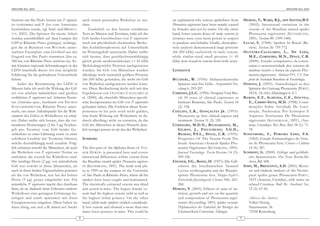 ARACHNE 9(4), 2004                                                                                                                                                                           ARACHNE 9(4), 2004



Instituts um São Paulo herum nur P. nigriven-       nach einem passenden Weibchen zu ma -              an explanation why serious spiderbites from            HERZIG, V., WARD, R.J., DOS SANTOS,W.F.
ter vorkommt und P. fera vom Amazonas               chen.                                              Phoneutria nigriventer have been mainly caused            (2002): Intersexual variations in the
beschrieben wurde, vgl. SIMÓ und BRESCO-                 Zusätzlich zu den bereits erwähnten           by females and not by males. On the other                 venom of the Brazilian armed spider
VIT , 2001). Die Spinnen für meine Arbeit           Tests an Mäusen und Termiten, habe ich das         hand, lower venom doses of male venom in                  Phoneutria nigriventer (K EYSERLING ,
wurden ausschließlich auf dem Campus der            Gift beider Geschlechter von P. nigriventer        termites were even more potent in respect                 1891). Toxicon 40: 1399-1406.
USP in Ribeirão Preto gefangen, wohinge-            noch mit physikalisch-chemischen Metho-            to paralysis and lethality. Finally, electropho-       L UCAS , S. (1988): Spiders In Brazil (Re -
gen die in Butantan von BÜCHERL unter-              den (Gelelektrophorese) auf Unterschiede           retic analysis demonstrated large proteins                view). Toxicon 26: 759-772.
suchten Exemplare zum Großteil aus der              im Proteingehalt untersucht. Dabei stellte         (66-200 kDa) exclusively in male venom,                O LIVEIRA -C ALEGARIO, L., D E L IMA ,
Gegend von São Paulo stammten (das ca.              sich heraus, dass geschlechtsunabhängig            while similar-sized small proteins (< 45                  M.E., CORDEIRO, M.N., DINIZ, C.R.
300 km von Ribeirão Preto entfernt ist). So-        gleich große niedermolekulare (= 45 kDa            kDa) were found in venom from both sexes.                 (2000): Estudo comparativo da consti-
mit könnten regionale Schwankungen in der           Molekulargewicht) Proteine nachgewiesen                                                                      tuiçao e neurotoxicidade dos venenos de
LD50 innerhalb dieser Art eine mögliche             wurden. Im Gift von Männchen wurden                LITERATUR                                                 aranhas macho e femea da especie Pho-
Erklärung für die gefundenen Unterschiede           allerdings noch zusätzlich größere Proteine                                                                  neutria nigriventer. Abstract P11, VI. Sim-
liefern.                                            (66-200 kDa) gefunden, die nicht im Gift           B ÜCHERL , W. (1956): Südamerikanische                    pósio do Sociedade Brasileira de Toxinologia.
     Außer der Bestimmung der LD50 in               von Weibchen nachgewiesen werden konn-                Spinnen und ihre Gifte. Arzneimittel For-           O SMANI , J. (2003): Anmerkungen zu den
Mäusen habe ich noch die Wirkung des Gif-           ten. Diese Beobachtung deckt sich mit den             schung 6: 293-297.                                     Spinnen der Gattung Phoneutria (PERTY,
tes von adulten männlichen und großen               Ergebnissen von O LIVEIRA -C ALEGARIO et           CARDOSO, J.L.C. (1996): Hospital Vital Bra-               1833). DeArGe-Mitteilungen 6: 4-7.
weiblichen P. nigriventer auf Arbeiter-Termi-       al. (2000), die ebenfalls Männchen-spezifi-           zil: 50 years of clinical experience at             R AMOS , E.F., A LMEIDA , C.E., G OUVEA ,
ten (Sintermes spec., bestimmt von THOMAS           sche Komponenten im Gift von P. nigriventer           Instituto Butantan, São Paulo. Toxicon 34              E., CARMO-SILVA, M.D. (1998): Consi-
SCHLEMMERMEYER , Ribeirão Preto) unter-             gefunden haben. Die Funktion dieser Kom-              (2): 158.                                              derações Sobre Atividade De Loco-
sucht, um einen Anhaltspunkt für die Wirk-          ponenten ist bis jetzt noch nicht geklärt,         C OELHO, L.K., G ONÇALVES J R . (1993):                   moção, Preferencia Por Ecótopos E
samkeit des Giftes in Wirbellosen zu erhal-         eine letale Wirkung auf Wirbeltiere ist da-           Phoneutria sp. bite: clinical aspects and              Aspectos Territoriais De Phoneutria
ten. Dabei stellte sich heraus, dass die ver-       durch allerdings nicht zu erwarten, da das            treatment. Toxicon 31 (2): 120.                        nigriventer (KEYSERLING , 1891), (Ara-
wendeten Dosierungen (2 bis 5 µg Trocken-           Gift der Männchen in dieser Hinsicht deut-         C ORDEIRO, M.D.N., R ICHARDSON , M.,                      neae, Ctenidae). Rev. Bras. Biol. 58 (1): 71-
gift pro Termite) vom Gift beider Ge -              lich weniger potent ist als das der Weibchen.         G ILROY, J., F IGUEIREDO, S.G.D.,                      78.
schlechter zu einer Lähmung sowie zu einer                                                                B EIRÃO, P.S.L., D INIZ , C.R. (1995):              S CHENBERG , S., P EREIRA L IMA , F.A.
erhöhten Letalität der Termiten führten,            SUMMARY                                               Properties Of The Venom From The                       (1962): Estudo Farmacológico do Vene-
welche dosisabhängig noch zunahm. Folg-                                                                   South American »Armed« Spider Pho-                     no de Phoneutria Fera. Ciencia e Cultura
lich scheinen sowohl die Männchen, als auch         The first part of the diploma thesis of VOL-          neutria Nigriventer (KEYSERLING, 1891).                14 (4): 287.
die Weibchen von P. nigriventer Toxine zu           KER H ERZIG is presented here and covers              Journal Toxicology- Toxin Reviews 14 (3):           SCHMIDT, G. (2000): Giftige und gefährli-
enthalten, die toxisch für Wirbellose sind.         intersexual differences within venom from             309-326.                                               che Spinnentiere. Die Neue Brehm-Bü -
Die niedrige Dosis (2 µg) von männlichem            the Brazilian ctenid spider Phoneutria nigriven-   FISCHER, F.G., BOHN, H. (1957): Die Gift-                 cherei, Bd. 608.
Gift war sowohl in ihren lähmenden, als             ter (KEYSERLING, 1891). The study took pla-           sekrete der brasilianischen Tarantel                SIMÓ, M., BRESCOVIT, A.D. (2001): Revisi-
auch in ihren letalen Eigenschaften potenter        ce in 1999 on the campus of the University            Lycosa erythrognatha und der Wander-                   on and cladistic analysis of the Neotro-
als die von Weibchen, was bei der hohen             of São Paulo in Ribeirão Preto, where all the         spinne Phoneutria fera. Hoppe-Seyler's                 pical spider genus Phoneutria P ERTY ,
Dosis (5 µg) genau umgekehrt war. Für               spiders have been caught and maintained.              Zeitschrift physiologische Chemie 306: 265-            1833 (Araneae, Ctenidae), with notes on
männliche P. nigriventer macht dies durchaus        The electrically extracted venom was dried            268.                                                   related Cteninae. Bull. Br. Arachnol. Soc.
Sinn, da sie dadurch beim Erbeuten anderer          and tested in mice. The largest female ve -        HERZIG, V. (2001): Effects of state of nu-                12 (2): 67-82.
Wirbelloser eine geringere Giftmenge be -           nom had the highest venom yield as well as            trition, growth and sex on the quantity
nötigen und somit sparsamer mit ihren               the highest lethal potency. On the other              and composition of Phoneutria nigri-                   Adresse des Autors:
Energiereserven umgehen. Diese haben sie            hand, adult male spiders yielded considerab-          venter (Keyserling, 1891) spider venom.                Volker Herzig
dann übrig, um sich z.B. damit auf Suche            ly less venom and showed a more than two              Diplomarbeit der Fakultät für Biologie der             Narzissenstr. 26
                                                    times lower potency in mice. This could be            Eberhard-Karls-Universität, Tübingen.                  72108 Rottenburg
                                                8                                                                                                         9
 