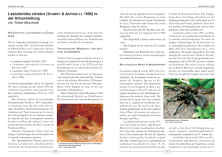 ARACHNE 9(4), 2004                                                                                                                                                                                     ARACHNE 9(4), 2004




Lasiodorides striatus (SCHMIDT & ANTONELLI, 1996) in                                                                mehr als nur im apikalen Viertel skopuliert.          Ucayali im Nordosten Perus. Die Farbge-
                                                                                                                    Die Tibia des vierten Beinpaares ist nicht            bung dieser Art hängt scheinbar von der
der Artvorstellung                                                                                                  verdickt. Es befinden sich keine Fiederhaare          Haltungstemperatur und Luftfeuchte ab. So
von Tristan Meschede                                                                                                an Coxa, Trochanter oder Femur des ersten             sind warm und feucht gehaltene Tiere dun-
                                                                                                                    Beinpaares oder der Taster.                           kel gefärbt, wohingegen kalt und trocken
                                                                                                                        Das Sternum und die Maxillen sind nor-            gehaltene Tiere blass gefärbt sind.
D IE G ATTUNG L ASIODORIDES        IM   Ü BER -        schen Stridulationsborsten. Auch fehlt der                   mal und nicht wie bei Ozopactus SIMON 1889                Lasiodorides rolinae wurde 1999 von MARC
BLICK                                                  Gattung die ebenfalls für Lasiodora charakte-                aufgebläht.                                           T ESMOINGT im weiblichen Geschlecht als
                                                       ristischen dicken Polster aus Fiederhaaren                       Das Augenfeld ist hinten nicht breiter als        Lasiodorides rolinii beschrieben. Sie wird von
Die im folgenden behandelte Gattung Lasi-              am Femur von Bein IV retrolateral.                           vorn.                                                 einigen Arachnologen als ein Synonym von
odorides wurde 1997 von GÜNTER SCHMIDT                                                                                  Das Labium ist mit mehr als 20 Cuspeln            L. polycuspulatus gehalten. Mir wurden im
und B ERND B ISCHOFF aufgestellt. Derzeit              TAXONOMISCHE M ERKMALE                     DER     G AT -    bedeckt.                                              März 2002 zwei Vogelspinnen als L. rolinii
umfasst diese Gattung vier Arten. Hierbei              TUNG L A SIODORIDES                                              Männchen und Weibchen der Arten die-              angeboten. Ich kaufte das größere Tier und
handelt es sich um:                                                                                                 ser Gattung besitzen keinen ausgeprägten              übergab die erste Exuvie ANDREAS HALBIG,
                                                       Vertreter der Gattung Lasiodorides weisen in                 Sexualdichromatismus.                                 der das Tier auf dem Vogelspinnenbestim-
  • Lasiodorides longicolli SCHMIDT 2003               beiden Geschlechtern die Reizhaartypen I                                                                           mungskurs am 05.04.2003 als eine Lasiodori-
  • Lasiodorides polycuspulatus S CHMIDT &             und III nach C OOKE et al. (1972) auf. Der                   DIE EINZELNEN ARTEN IM KURZPORTRAIT                   des bestimmte. Die zweite Exuvie schickte
    BISCHOFF 1997                                      Reizhaartyp IV ist jedoch bei keinem Ge -                                                                          ich an BERND BISCHOFF, um die Zugehörig-
  • Lasiodorides rolinae TESMOINGT 1999                schlecht vorhanden.                                          Lasiodorides longicolli wurde 2003 von GÜN-           keit der Art festzustellen (dazu später mehr).
  • Lasiodorides striatus (S CHMIDT & A NTO -              Die Weibchen haben eine in 2 Recepta-                    TER S CHMIDT in beiden Geschlechtern be -             Über die Anzahl der Cuspeln auf dem Labi-
    NELLI 1996)                                        cula seminis geteilte Spermathek. Zudem                      schrieben. Im Zoohandel wurde sie zu-
                                                       weisen die adulten Männchen 2 Tibiaapo-                      nächst als Paraphysa Species ex Pe -
Lasiodorides polycuspulatus diente als Typusart        physen auf, bei der die primäre Tibiaapo-                    ru/Ecuador verkauft. Die Männchen
für diese Gattung, da die schon 1996 be -              physe nicht doppelt so lang ist wie die                      weisen ein im Vergleich zu Bein I we-
schriebene Lasiodorides striatus damals noch           sekundäre Tibiaapophyse.                                     sentlich längeres Bein IV auf, was im
der Gattung Pamphobeteus P OCOCK 1901                      Dem Femur des vierten Beinpaares fehlt                   starken Kontrast zu den Beinlängenver-
angehörte.                                             die retrolaterale Skopula aus Fiederhaaren.                  hältnissen der anderen Arten steht. Die
    Die Vertreter dieser der Unterfamilie              Der Metatarsus des vierten Beinpaares ist                    Anzahl der Cuspeln auf dem Labium
Theraphosinae THORELL, 1870 zugeordne-                                                                              liegt bei L. longicolli im weiblichen Ge-
ten Gattung weisen alle eine mehr oder we-                                                                          schlecht bei etwa 50. Auch ist die Sper-
niger bräunliche Streifenzeichnung der Ex-                                                                          mathek langhalsiger als bei den anderen
tremitäten auf. Auch kommen sie in etwa in                                                                          Arten. Diese Art stammt, wie schon er-
der selben Gegend vor. So stammt Lasiodori-                                                                         wähnt, aus dem Grenzgebiet zwischen
des longicolli aus dem Grenzgebiet zwischen                                                                         Ecuador und Peru.
                                                                                                                                                                 Lasiodorides striatus, Weibchen
Ecuador und Peru, die anderen 3 Arten aus                                                                               Lasiodorides polycuspulatus wurde 1997   Foto: Tristan Meschede
einem kleinen Gebiet am Rio Ucayali im                                                                              von G ÜNTHER S CHMIDT und B ERND
Nordosten Perus.                                                                                                    BISCHOFF in beiden Geschlechtern beschrie- um gibt es bei dieser Art bislang keine ge-
    Hinweis: Lasiodorides rolinae wird von                                                                          ben. Sie wurde anfangs als Pamphobeteus Spe- nauen Angaben. Anscheinend kommt L.
einigen Arachnologen als ein Synonym von                                                                            cies ex Peru angeboten. Sie war die Typusart polycuspulatus sympatrisch mit L. striatus vor.
Lasiodorides polycuspulatus gehalten.                                                                               für diese Gattung. Die Anzahl der Cuspeln               Lasiodorides striatus wurde 1996 von GÜN-
    Die Spermatheken ähneln denen der                                                                               auf dem Labium liegt bei L. polycuspulatus im TER SCHMIDT und DANIELE ANTONELLI in
Gattung Lasiodora sehr. Allerdings fehlen               Lasiodorides striatus Weibchen haben eine in 2 Receptacu-   weiblichen Ge schlecht bei über 70. Sie beiden Geschlechtern als Pamphobeteus striatus
                                                        la seminis geteilte Spermathek.
Lasiodorides die für Lasiodora charakteristi-           Foto: Tristan Meschede                                      stammt aus einem kleinen Gebiet am Rio beschrieben. Im Zoohandel wurde sie zu -
                                                  10                                                                                                                 11
 