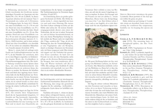 ARACHNE 9(4), 2004                                                                                                                                                                       ARACHNE 9(4), 2004



re Behausung umzusetzen. Zu meinem                   Lampenkasten für die Spinne unzugänglich.        Terrarium. Dort verblieb es etwa vier Wo-            SUMMARY
Glück verschenkte der Großvater meiner               Die Nachttemperaturen im Terrarium liegen        chen, um sich mit der neuen Umgebung ver-
damaligen Freundin ein Aquarium mit den              zwischen 18 und 20°C.                            traut zu machen. In dieser Zeit besorgte sich        T RISTAN M ESCHEDE introduces the genus
Maßen 80 x 30 x 40 cm (LxBxH). In dieses                  Als Einrichtung dient ein großes gebo-      ein Freund von mir ein adultes L. striatus           Lasiodorides. Short portraits of the four spe-
Aquarium arbeitete ich mit meinem Vater 2            genes Korkstück als Höhle. Die Höhle be-         Männchen. Dieses hatte eine Körperlänge              cies within the genus are given.
Trennwände ein, sodass ich 3 »Terrarien«             wohnt meine L. striatus eigentlich nur kurz      von etwa 6 bis 7 cm. Ihm fehlten schon 2                 Habit, behaviour and mating of Lasiodo-
zur Verfügung hatte. So hatte ich 2 Abteile          vor und nach einer Häutung. Die meiste           Beine und es war fraglich, ob er sich über-          rides striatus are described. Some clues con-
mit einer Grundfläche von 25 x 30 cm und             Zeit ihres Lebens verbringt sie lieber auf der   haupt noch für eine Kopulation eignen wür-           cerning the conditions like temperature,
ein Abteil mit einer Grundfläche von 30 x            Höhle oder neben ihr. Als weitere Einrich-                                                            humidity etc. for keeping this species are
30 cm. Mein Tier bewohnt das linke Abteil            tungsgegenstände dienen zum einen die                                                                 given.
mit einer Grundfläche von 25 x 30 cm. Das            Trinkschale, die bei mir in jedem Terrarium
mittlere Abteil mit einer Grundfläche von            ist, und ein kleines Savannenholzstück, an                                                            LITERATUR
30 x 30 cm wird von einem Brüderpärchen              dem eine kleine Plastikpflanze befestigt ist.
Kaiserskorpione [Pandinus imperator (C. L.           Ich wechsle das Wasser nicht wie empfohlen                                                            C OOKE , J. A., V. D. ROTH & F. H. M IL -
KOCH, 1842)] bewohnt, und in dem rechten             alle 2 Tage, sondern alle 7 Tage, da ich der                                                             LER (1972): The urticating hairs of
Abteil mit einer Grundfläche von ebenfalls           Meinung bin, dass der Terrarienpflegling, sei                                                            thera phosid spiders. Am. Mus. Novit.
25 x 30 cm wohnt ein subadultes Männchen             es eine Vogelspinne oder ein Skorpion,                                                                   2498: 1-43.
von Xenesthis immanis (AUSSERER, 1875).              durch zu häufiges Hantieren im Terrarium                                                              KLAAS ,P. (1989): Vogelspinnen im Terrari-
    Meine L. striatus hielt ich anfangs recht        sehr viel Stress ausgesetzt wird. Dies könnte                                                            um. Ulmer Verlag, Stuttgart
feucht mit Luftfeuchtigkeitswerten um die            sich negativ auf das Verhalten des gestres-                                                           SCHMIDT, G. (2003): Lasiodorides longicolli sp.
85 %, da der Händler mir versicherte, dass           sten Tieres auswirken. So hielt sich ein                                                                 n., eine weitere Art aus dem Grenzgebiet
                                                                                                       Lasiodorides striatus während der Häutung
sie in einer Region »irgendwo in Südameri-           Freund von mir, der eine Brachypelma emilia       Foto: Tristan Meschede
                                                                                                                                                              zwischen Ekuador und Peru (Araneae:
ka« (eigene Worte des Zoohändlers) in                pflegt, an die diversen Buchanweisungen,                                                                 Theraphosidae: Theraphosinae). Tarantu-
Überschwemmungsgebieten lebt. Die feuch-             die besagen, dass man mindestens alle 2          de. Mit guter Hoffnung ließen wir ihn, weit             las of the World 88: 4-9.
te Haltung veranlasste meine Spinne dann             Tage das Wasser wechseln soll (K LAAS            genug vom Weibchen entfernt, ins Terrari-            S CHMIDT, G. & D. A NTONELLI (1996):
dazu, aus einer Bodenbewohnerin eine                 1989). Die anfangs sehr friedliche B. emilia     um herein. Das Männchen krabbelte sofort                Eine extrem abweichende ?Pamphobete-
Baum bewohnerin im wahrsten Sinne des                verwandelte sich innerhalb von nur 6 Wo-         auf das Weibchen zu. Dann lief er über das              us-Art aus Peru (Araneae: Theraphosi-
Wortes zu werden. Sie kletterte die Scheiben         chen in ein wahres »Bombardier-Monster«          Weibchen, welches sich dies nicht gefallen              dae: Theraphosinae). Arachnol. Mag.
hoch und blieb dort tagelang sitzen. Inzwi-                                                           ließ, sich nach ihm umdrehte und ihre Cheli-            4(12): 1-12.
schen halte ich das Bodensubstrat aus Terra-         DIE ZUCHT VON LASIODORIDES STRIATUS              zeren in seinen kleinen Hinterleib versenkte.        SCHMIDT, G. & B. B ISCHOFF (1997): Die
rienhumus nur in einem Teil des Terrariums                                                            Ich versuchte noch mit der großen Futter-               Gattung Lasiodorides n. gen. und ihre
leicht feucht, was mir die Spinne nicht übel         Im Nachfolgenden wird ein misslungener           pinzette einzugreifen, allerdings war ich zu            Typus-Art Lasiodorides polycuspulatus n. sp.
nahm, da sie schnell wieder zu ihrer alten           Zuchtversuch beschrieben. Dennoch bin ich        langsam.                                                (Arachnida: Araneae: Theraphosidae:
Lebensweise auf dem Boden zurückfand. So             der Meinung, dass einige der gemachten               Ich fing das schwer verletzte Männchen              Theraphosinae). Ent. Z., 107: 153-159.
beträgt die relative Luftfeuchte nun etwa 70         Angaben für die zukünftig – hoffentrlich –       aus dem Terrarium und versuchte zu beur-             T ESMOINGT, M. (1999): Description de
bis 75 %.                                            erfolgreiche Zucht dieser art behilflich sein    teilen, ob es an dieser Verletzung sterben              Lasiodorides rolinii n. sp. du Perou (Ara-
Die Temperaturen liegen am Tage bei 24 bis           können.                                          wird oder ob man ihn noch heilen kann. Ich              neae, Theraphosidae, Theraphosinae).
26°C. Ich erreiche diese Temperaturen                    Nachdem sich meine L. striatus im Januar     musste feststellen, dass mein Weibchen den              Arachnides 43: 21-26.
durch die im Aquariendeckel integrierte, 12          dieses Jahres erfolgreich häutete, setzte ich    Hinterleib des Männchens mit seinen Cheli-
Stunden am Tag brennende Aquarienbe-                 sie Anfang Februar in ein extra für die Ver-     zeren durchschlagen hatte. So blieb mir                 Adresse des Autors:
leuchtung vom Typ »SUN-GLO«. Die                     paarung hergerichtetes Terrarium der Größe       nichts anderes übrig als ihn zu betäuben und            Tristan Meschede
Leuchtstoffröhre hat eine Leistung von 20            60 x 30 x 40 cm (LxBxH). Es beinhaltete          ihn dann in den Gefrierschrank zu stellen,              Jahnstraße 52 a
Watt und ist durch eine Glasscheibe am               nur das gebogene Korkstück aus ihrem alten       um ihm mögliches Leid zu ersparen.                      59192 Bergkamen
                                                14                                                                                                    15
 