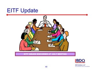 EITF Update EITF ISSUES DISCUSSED AT JULY MEETING 