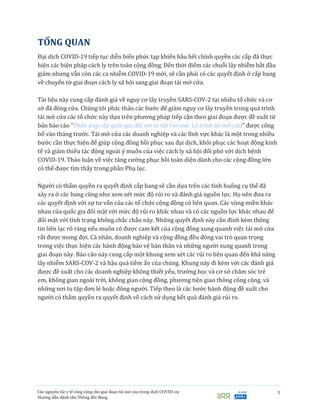 Các nguyên tắc y tế công cộng cho giai đoạn tái mở cửa trong dịch COVID-19:
Hướng dẫn dành cho Thống đốc Bang
3
TỔNG QUAN
...