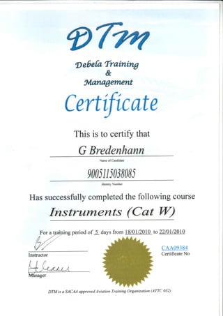 Instrument Systems (CAT W)