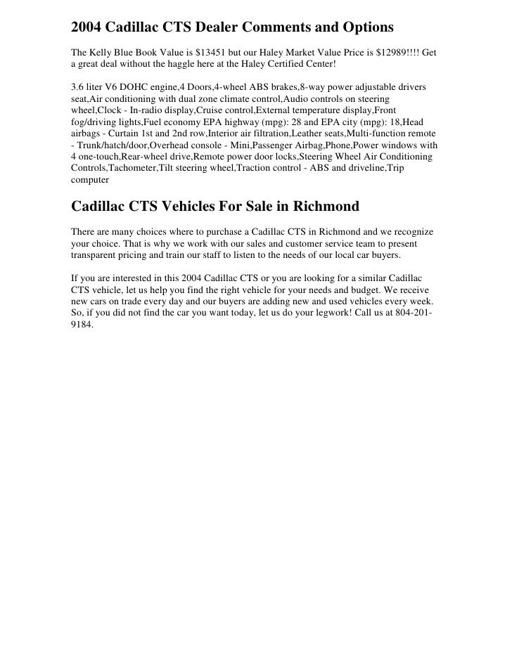 2004 Cadillac Cts In Richmond