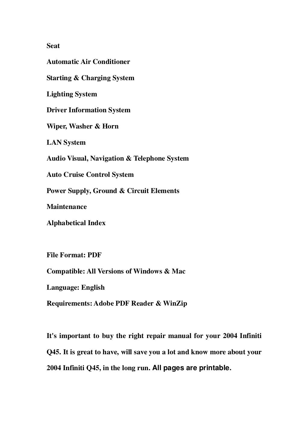 2004 infiniti q45 service repair manual download