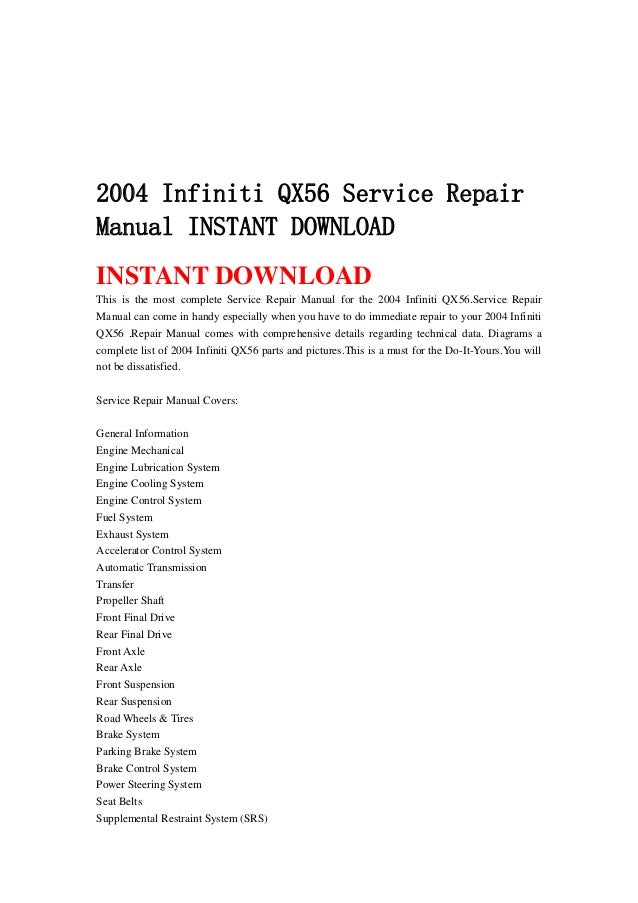 Infiniti qx56 manual
