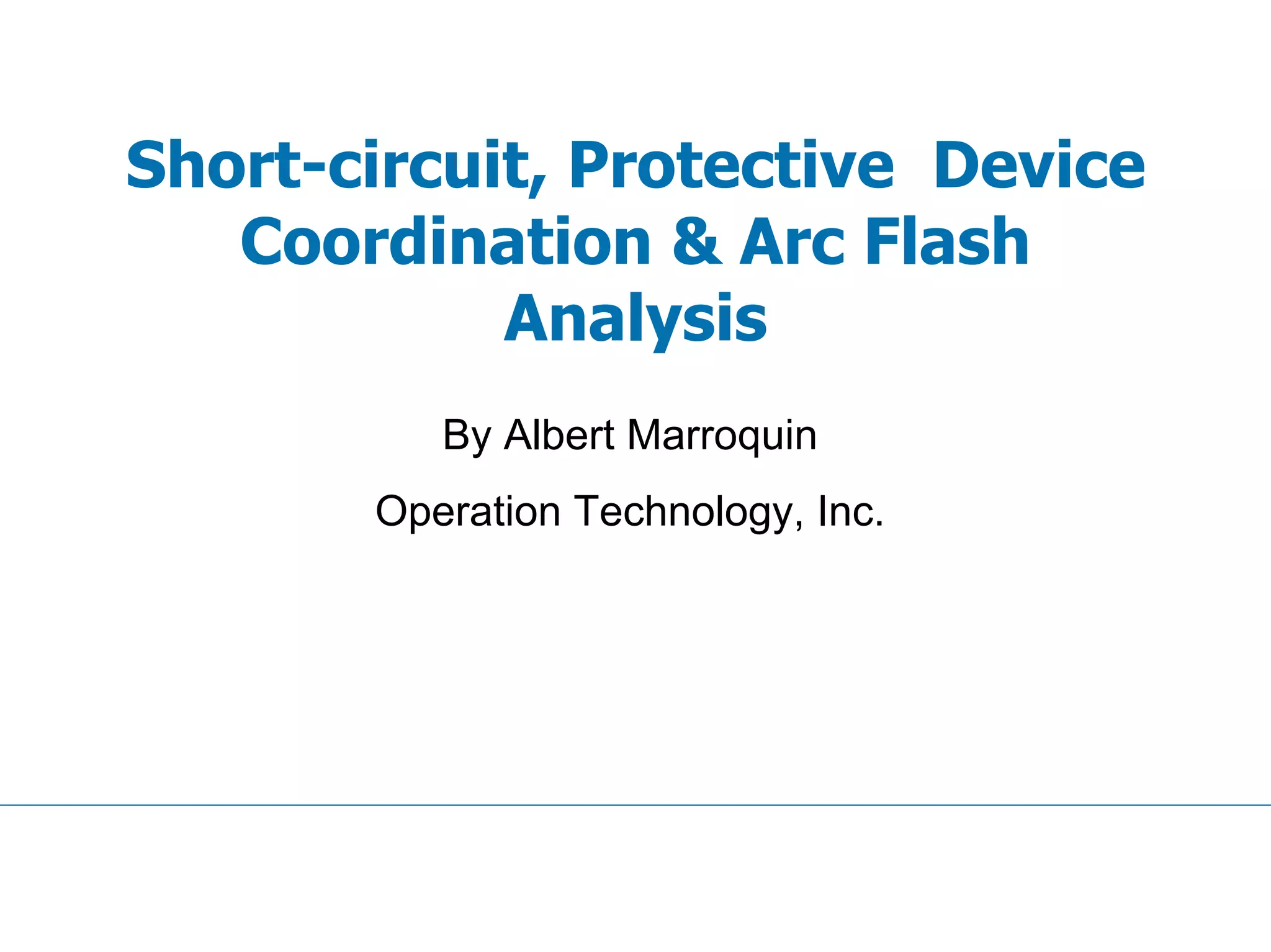 Short Circuit, Protective Device Coordination PPT
