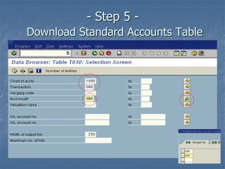 - Step 5 -
Download Standard Accounts Table