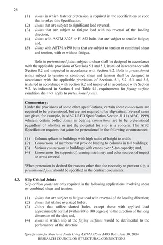 Specification for structural joints using A325 or A490 | PDF