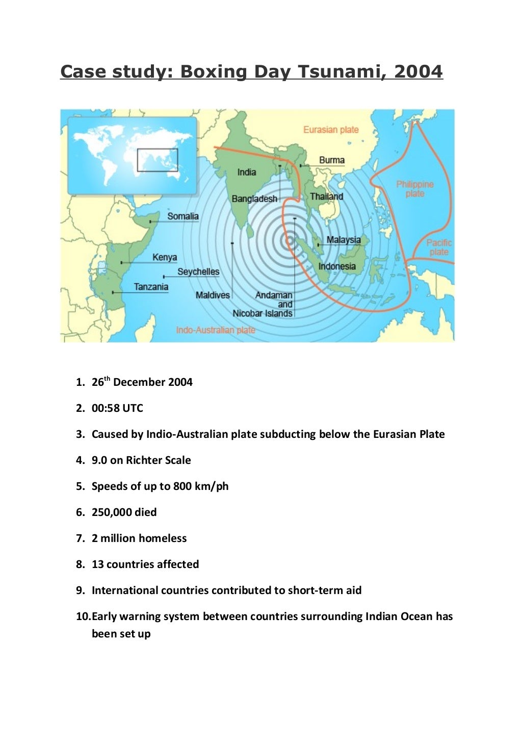 case study of any affected area by tsunami