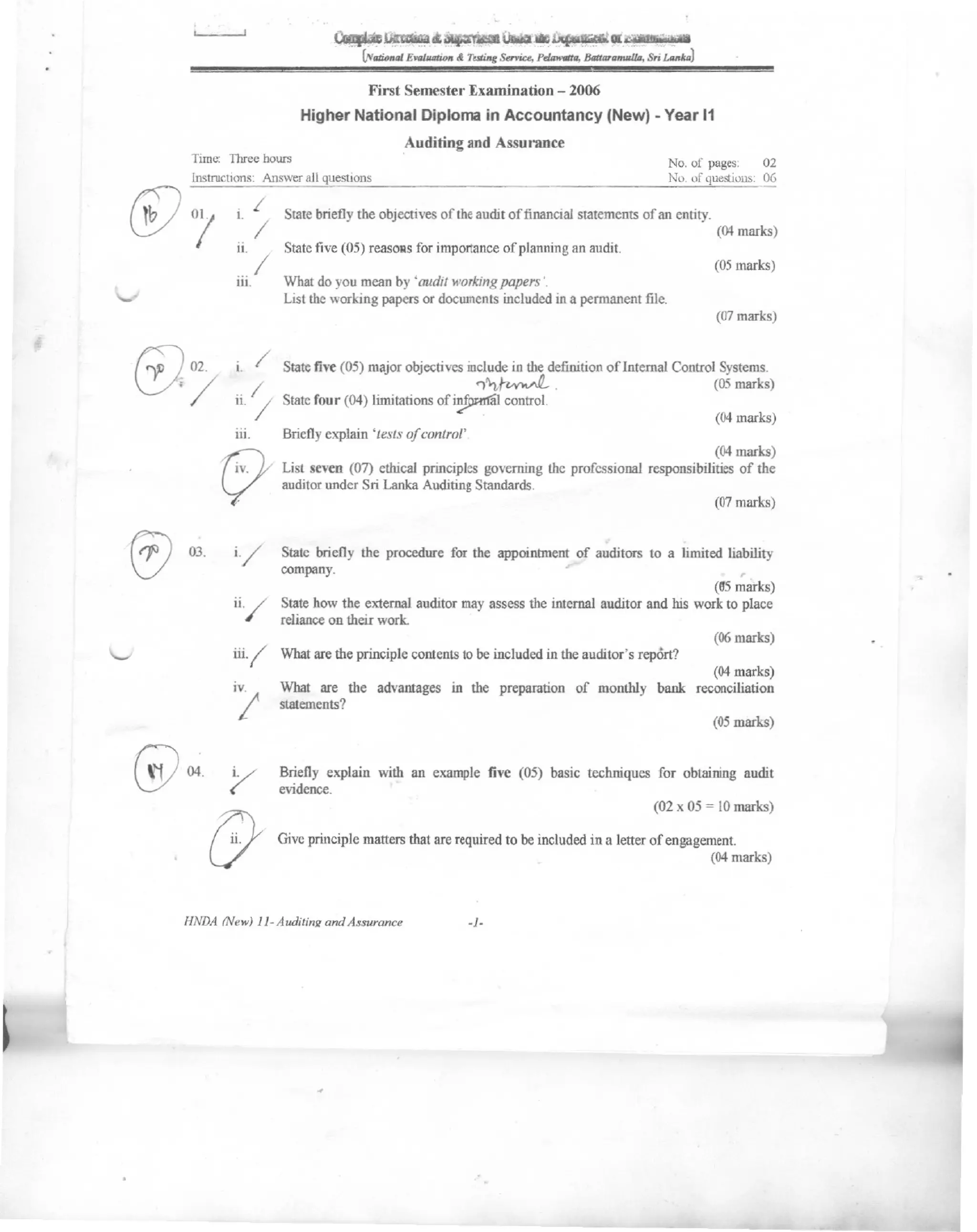 Audit & Assurance 2005