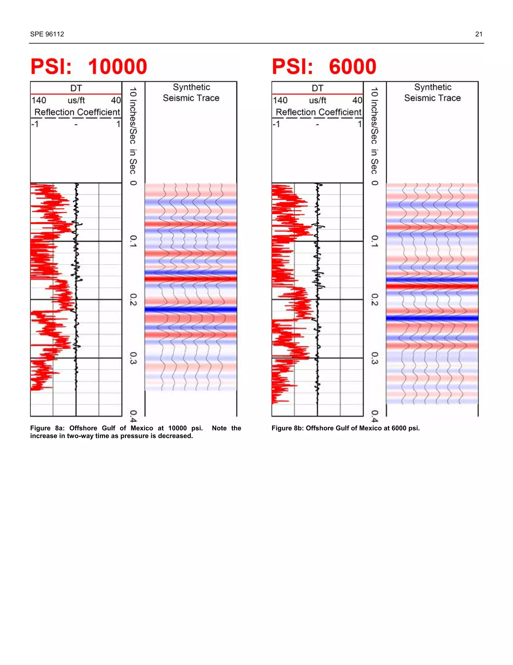 SPE 96112                                                                                                         21




Figure 8a: Offshore Gulf of Mexico at 10000 psi.     Note the   Figure 8b: Offshore Gulf of Mexico at 6000 psi.
increase in two-way time as pressure is decreased.
 