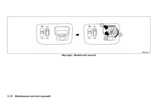 WDI0451
                                      Map light - Models with sunroof




8-36 Maintenance and do-it-yourself




                                                         ੬ REVIEW COPY—2005 Altima (l30)
                                                         Owners Manual—USA_English (nna)
                                                         01/04/05—arosenma ੭
 