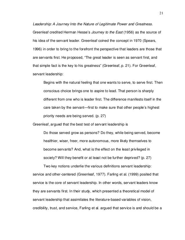 Phd thesis servant leadership